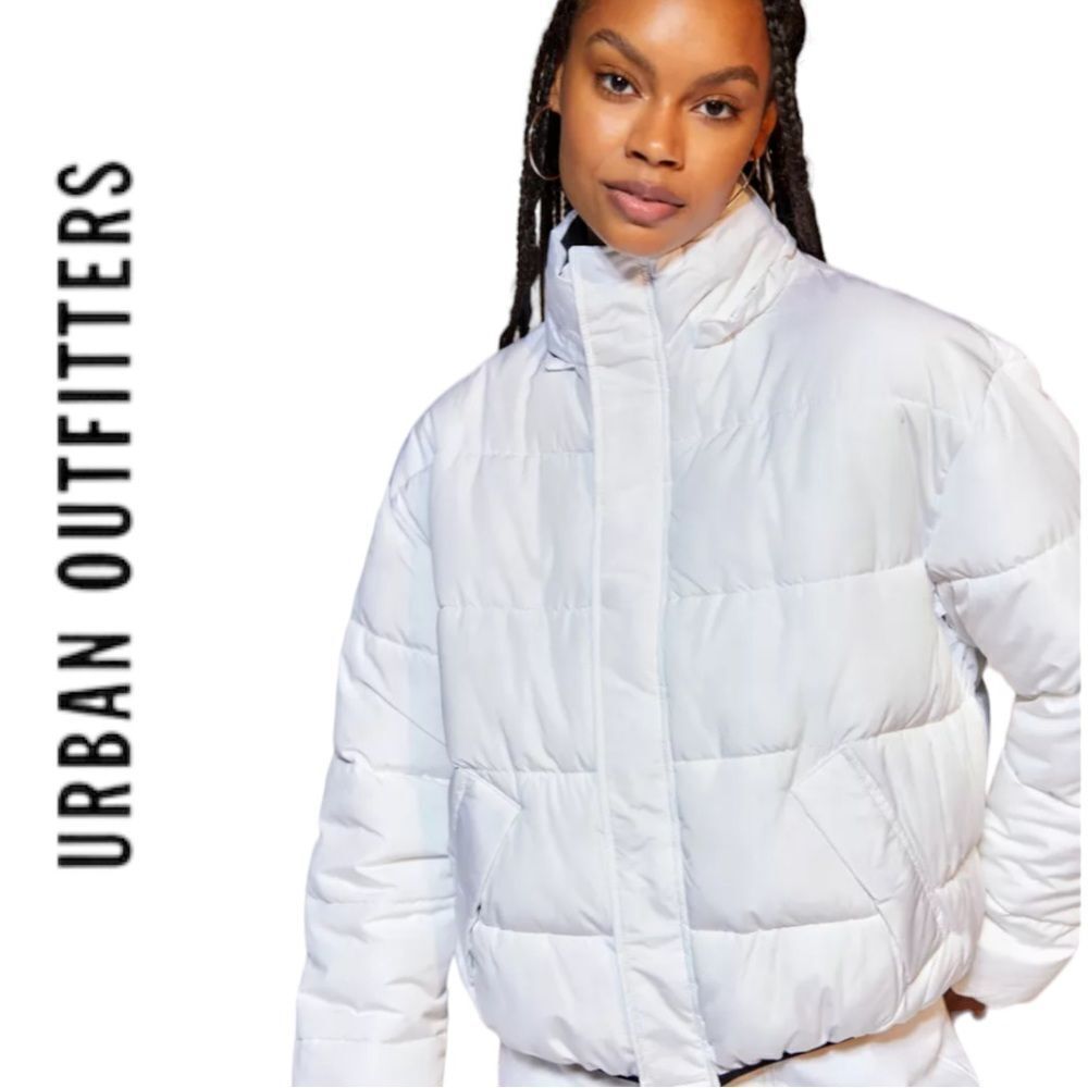 NEW UO Urban Outfitters 90's Women's White Sport Puffer Coat Jacket XXL